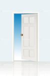 White Open Door in Light Airy Room